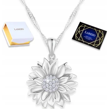 Náhrdelník Stříbrný náhrdelník Květ Života se zirkony Slunečnice Zirkony STŘÍBRO 925