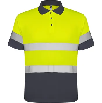 Pánská reflexní polokošile Polaris modrošedá-svítivá žlutá (23221) 4XL