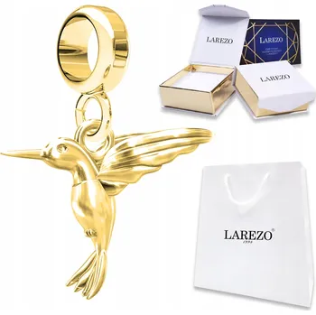 Přívěsek Zlatý závěsný přívěsek Kolibřík Ptáček Létající STŘÍBRO 925