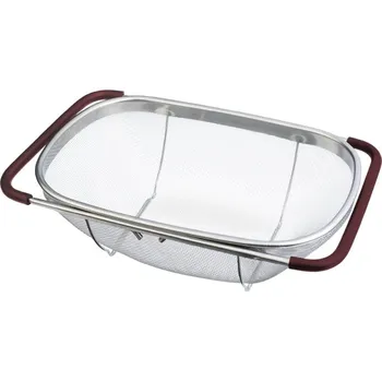 Cedník a síto BERLINGERHAUS Cedník s výsuvnými rukojeťmi na dřez nerez Leonardo Collection BH-8824