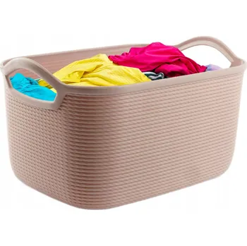 Úložný box KOŠÍK KONTEJNER PLASTOVÝ RŮŽOVÝ UNIVERZÁLNÍ ORGANIZÉR 35x25cm