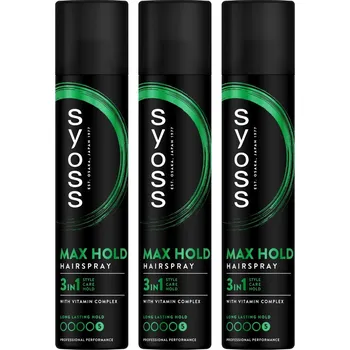Stylingový přípravek Syoss Max Hold Lak na vlasy - extra silná fixace 300ml 3ks