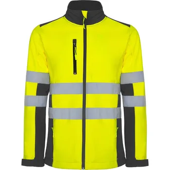 Dámská softshellová bunda Pánská reflexní softshellová bunda Antares modrošedá-svítivá žlutá (23221) 4XL