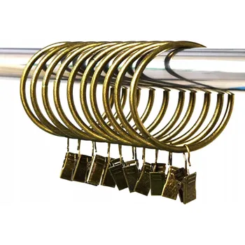 Příslušenství pro záclonu a závěs 10X kolečko s žabkou A HÁČKEM KOVOVÉ NA GARNÝŽ NA ZÁVINY ZLATÉ 3CM