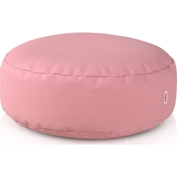 Taburet Světle růžová podnožka z ekokůže