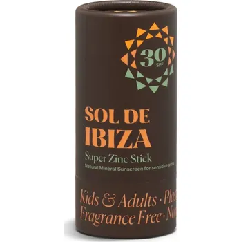Přípravek na opalování Sol de Ibiza Opalovací zinková tyčinka - SPF 30, 45 g