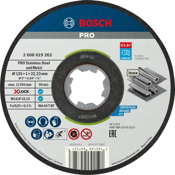 Řezný kotouč Bosch řezný kotouč Standard pro Inox systém X-LOCK, 10 × 125 × 1 × 22,23 mm 2608619267