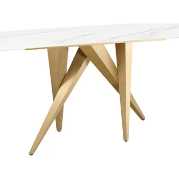 Konzolový stolek Konzolový stolek ART LIVING 140 CM bílá/zlatá mramor