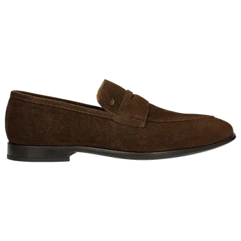 Pánské polobotky Hnědé Pánské Loafersy Z Nubukové Kůže Wojas 1019662 45