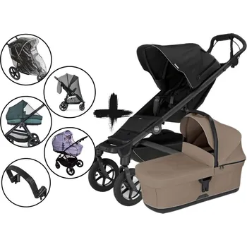 Kočárek Kočárek Thule Urban Glide 4-wheel s korbou a UNI příslušenstvím, Black Barva korbičky:: Tinted Taupe, Barva kočárku:: Black