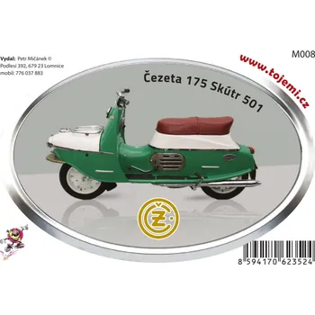 Samolepicí dekorace na vozidlo Samolepka MOTORKA 120 x 77 mm typ motorky: ČZ SKŮTR 501