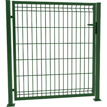 brána 3D Plotová branka jednokřídlá levá, ocel, 153 × 100 cm, mechová zelená (RAL 6005) 7061975