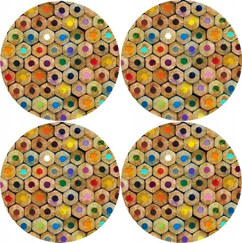 prostírání Sada kulatých prostírání na stůl 4D - CRAYONS