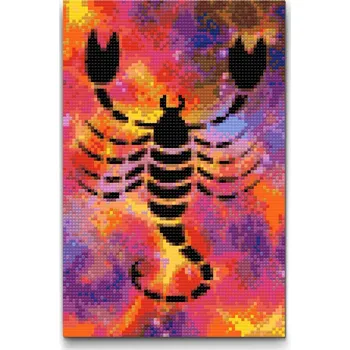 Diamantové malování Diamantové malování - Znamení zvěrokruhu - Štír Velikost: 40x60cm, Rámování: Pouze srolované plátno, Diamanty: Kulaté