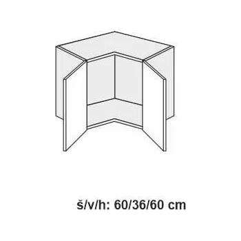 Kuchyňská skříňka Kuchyňská skříňka horní nástavec QUANTUM BEIGE MAT W12/60/36 - bílá alpská