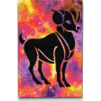 Diamantové malování Diamantové malování - Znamení zvěrokruhu - Beran Velikost: 20x30cm, Rámování: Pouze srolované plátno, Diamanty: Kulaté