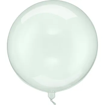 Balónek Zelený kulatý fóliový balón Bobo 40 cm – průhledný dekorační balón