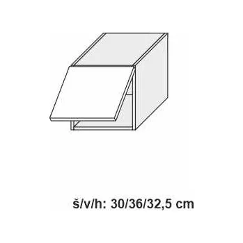 Kuchyňská skříňka horní nástavec QUANTUM BEIGE MAT W4B/30 - bílá alpská