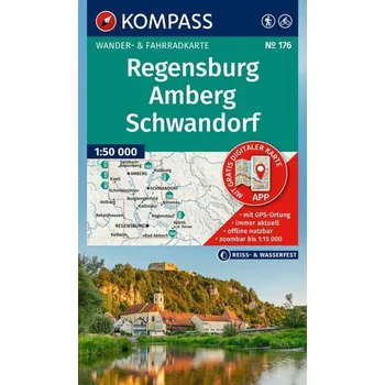 KOMPASS Wanderkarte 176 Regensburg, Amberg, Schwandorf 1:50.000