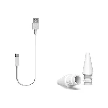 3x Náhradní hroty + nabíjecí kabel na dotykové pero Stylus KXT pro Apple iPad
