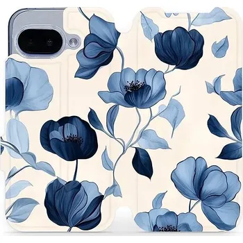 Pouzdro na mobilní telefon Mobiwear flip knížkové pro Google Pixel 9a - Modré květy