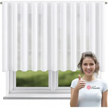 Záclona Záclona Voál Hladká Klasická Krátká Na Okno Do Kuchyně Páska Bílá 400x130