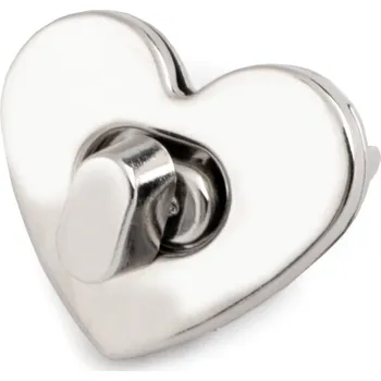 Kabelka Sada zapínání na kabelku srdce - 32 x 26 mm, nikl