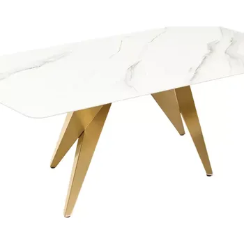 Konferenční stolek Konferenční stolek ART LIVING 130 CM bílá/zlatá mramor