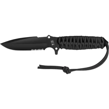 Příbor Nůž pro přežití TB OUTDOOR MARAUDEUR PARACORD 550 ® BLACK / SERRATED BLADE + KYDEX SHEATH SERRATED