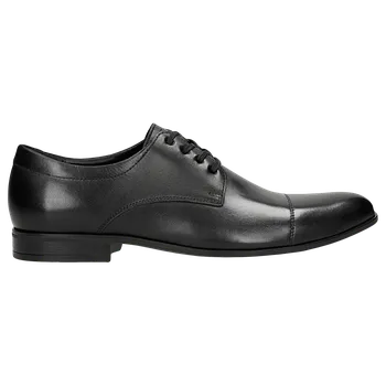 Pánské polobotky Černé Pánské Kožené Boty V Klasickém Stylu Wojas 903651 40