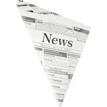 Jednorázové nádobí kornout na hranolky nepromastitelný - 270x190x190 mm (1000 ks/balení)