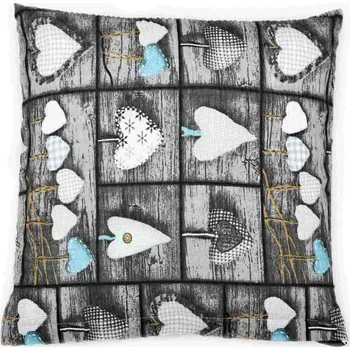 Povlak na dekorativní polštářek Bellatex Povláček krepový Šedá,Tyrkysová