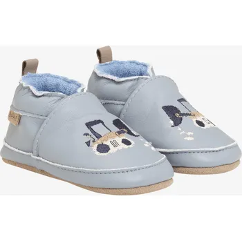 Dětská sálová obuv Dětské barefoot bačkůrky (capáčky) kožené modré s aplikací Tradewinds EN FANT Velikost: 22