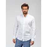 TallGuys Pánská prodloužená lněná košile 2.0 | Dlouhý rukáv | Pure white Velikost: XXL, Střih: Regular