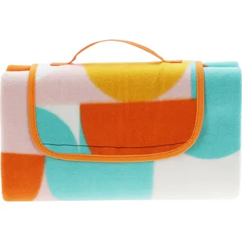 deka Pikniková deka Retro kostka 130 x 150 cm, oranžová