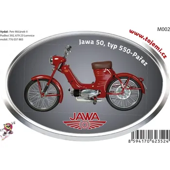 Samolepicí dekorace na vozidlo Samolepka MOTORKA 75 x 54 mm typ motorky: JAWA 550