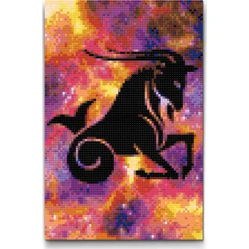 Diamantové malování Diamantové malování - Znamení zvěrokruhu - Kozoroh Velikost: 20x30cm, Rámování: Pouze srolované plátno, Diamanty: Kulaté