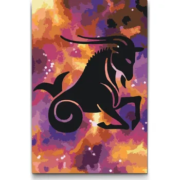 Malování podle čísel - Znamení zvěrokruhu - Kozoroh Velikost: 20x30cm, Rámování: Pouze srolované plátno