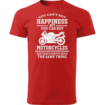 Pánské tričko Grooters Tričko pro motorkáře - Happiness Barva: Červená, Velikost: XL