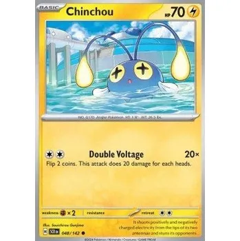 Karetní hra Pokémon SCR 048/142 Chinchou - Stellar Crown Stav: Near Mint, Verze: REVERSE HOLO