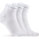 Běžecké ponožky CRAFT CORE Dry Mid - 5 párů - bílé Velikost textilu: 34-36