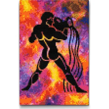 Diamantové malování Diamantové malování - Znamení zvěrokruhu - Vodnář Velikost: 40x60cm, Rámování: Pouze srolované plátno, Diamanty: Čtvercové