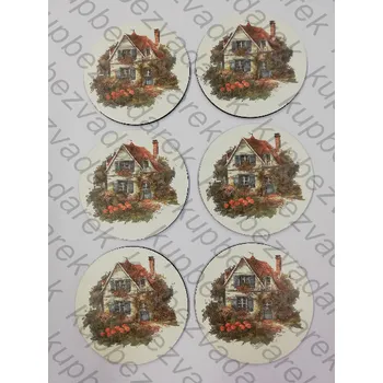 Podtácek - Domek se zahradou Velikost: kruh 6x10cm