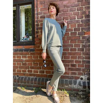 Dámská mikina Mikina Kyra Marijn zeleno krémová Velikost: 36