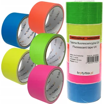 Lepicí páska UV fluorescenční páska, 50 mm x 5 m, mix 5 barev