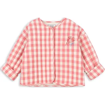 Dívčí bunda KONGES SLOJD x RHW Prošívaná bunda BELLA - PEACH BLOSSOM CHECK Velikost: 4y