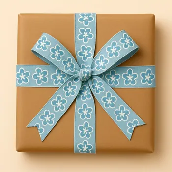 Stuha Stuha taftová, skládaná HELLO SUMMER BLUE pastelově modrá 25mm x 2m (9,- Kč/m) (Stuha skládaná, taftová, jednostranný potisk, s vetkaným vlascem v okrajích)