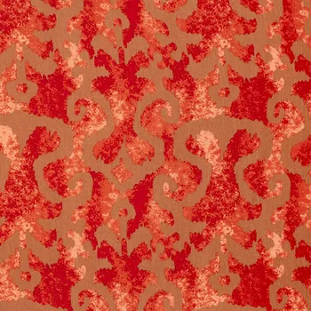 Viskózová látka v červené barvě s ozdobným potiskem 23149/053