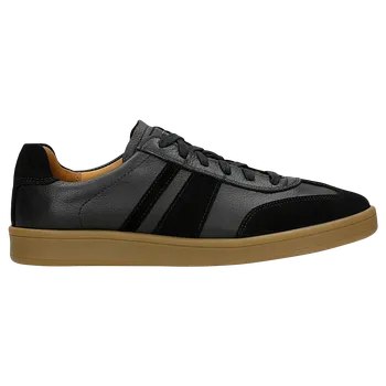 Pánské polobotky Černé Pánské Tenisky Z Kombinované Kůže Na Ploché Podrážce Wojas 1023471 40