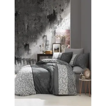 Povlečení Krepové povlečení Ida šedá Velikost: POVLEČENÍ 70x90 + 140x200cm